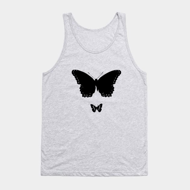 Elegant Black Butterflies Tank Top by Donaatelle